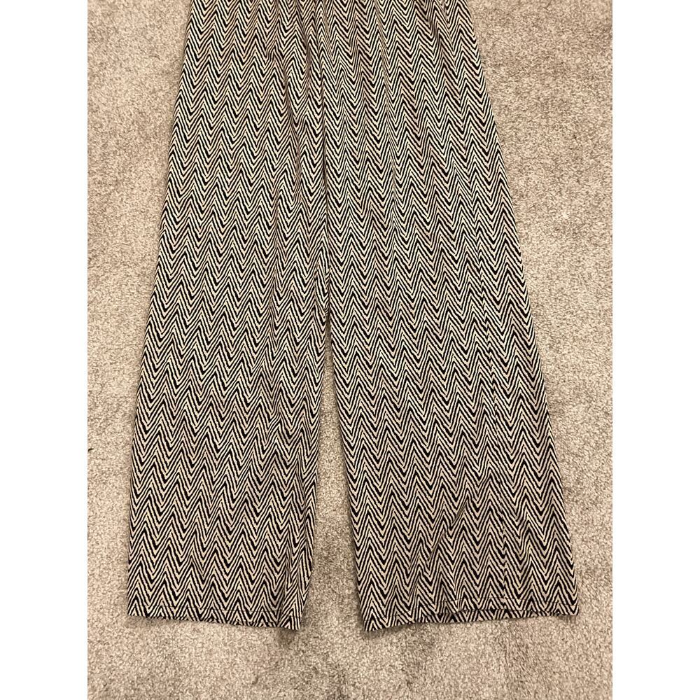 Umgee Boho Wide Leg Drawstring Waist Pants | Silky Chevron Print | Size Small - Picture 5 of 8